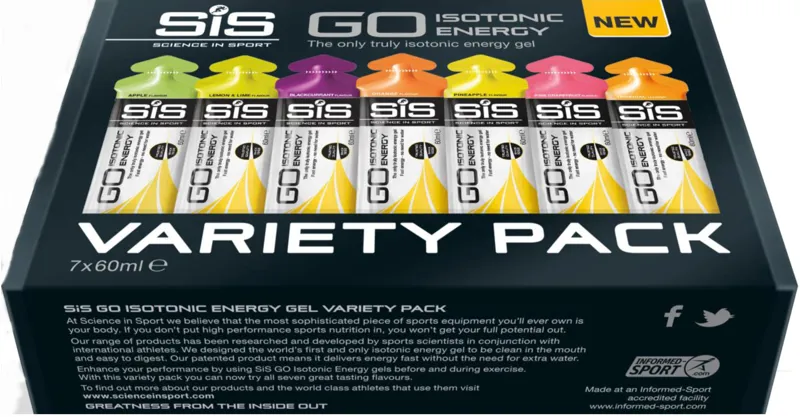 SIS GO Isotonic Energy Gels 7x60g Sachet Variety Pack