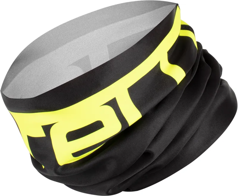 2020 Castelli Viva Thermo 2 Head Thingy in Black and Fluo Yellow