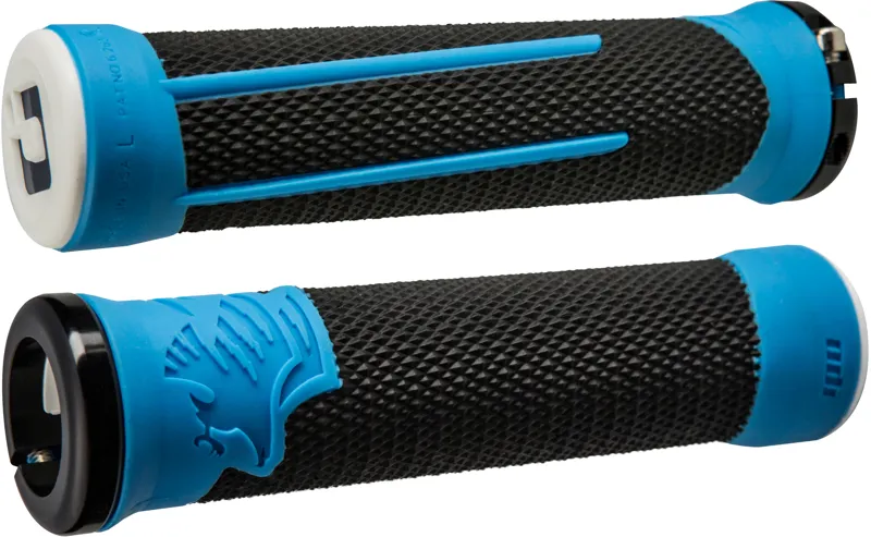 2020 ODI AG2 v2.1 Lock On 135mm wide MTB Grips In Black and Blue