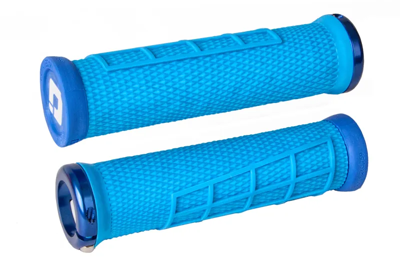 2020 ODI Elite Flow 130mm MTB Lock On Grip. Single Clamp. In Blue