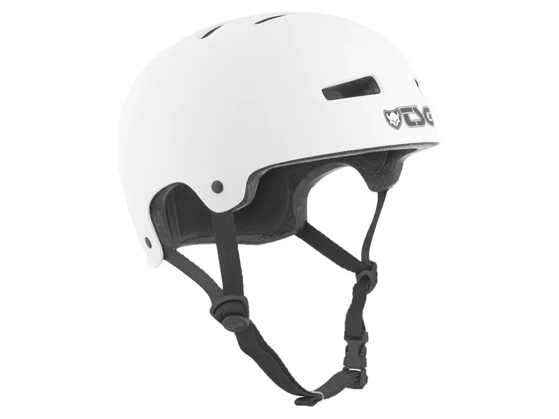 TSG Evolution Solid Colour Skate Style Youth Helmet Satin White