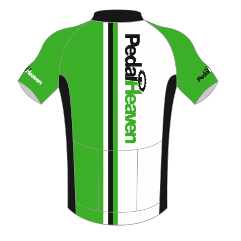 Pedal Heaven Branded Kids Kids Cycling Jersey in White and Green-1
