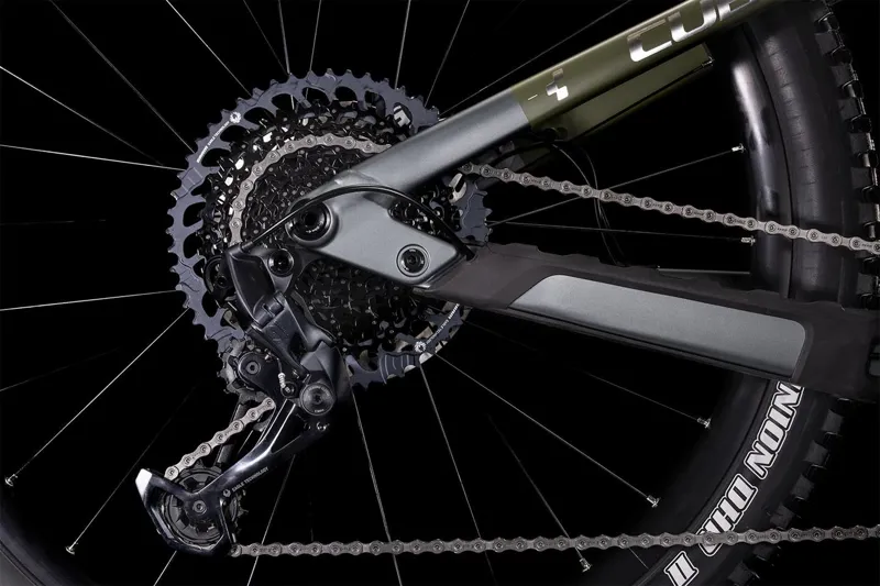 2022 Cube Stereo Hybrid 160 HPC TM 27.5 eMTB in Grey and Olive-1