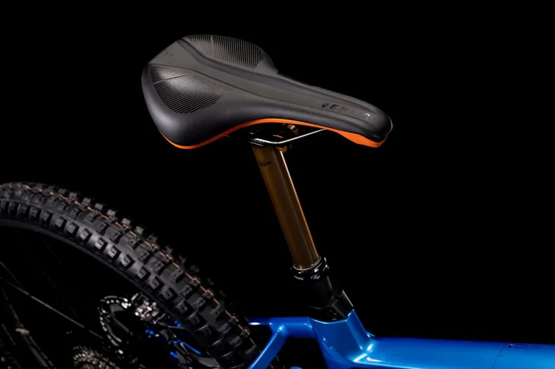 Cube Stereo Hybrid 160 HPC 27.5 eMTB in Blue Grey and Orange-4