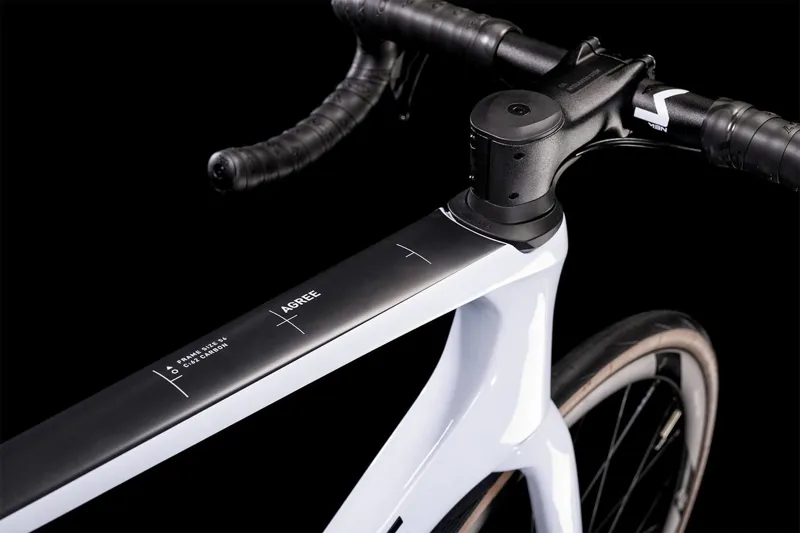 Cube Agree C:62 Race Road Bike in Flash White and Carbon-4