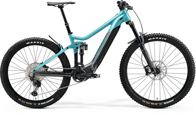Merida eOne-Sixty 700 630Wh Full Suspension eMTB in Teal and Black
