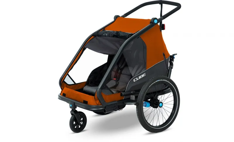 Cube Kids Trailer Double Cmpt X Actionteam Gry/ Orange-8