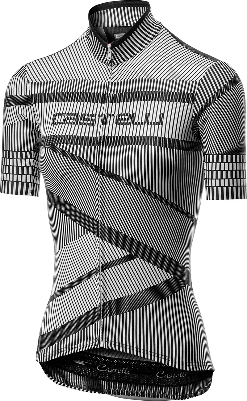 Castelli Millerighe Womens Short Sleeved Jersey in White and Black