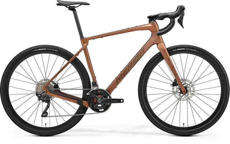 2025 Merida Silex 4000 Carbon Gravel bike in Matt Bronze Gold Black