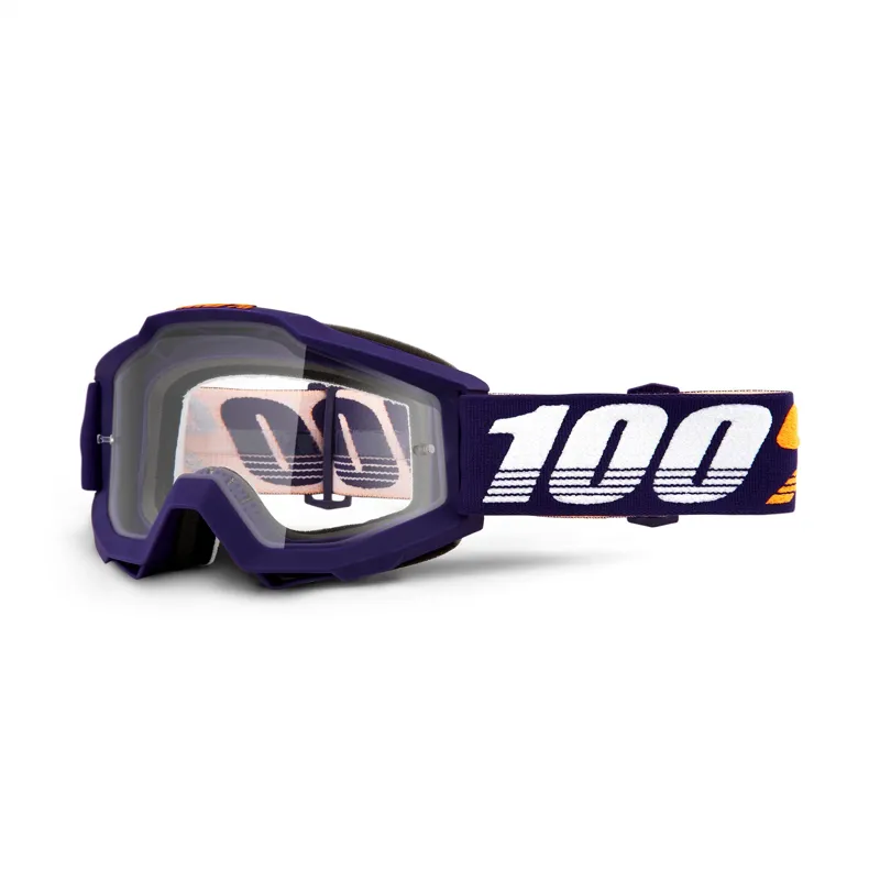 100 PerCent Accuri Goggles Clear Lens with Grib Purple Frame