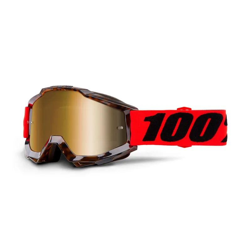 100 PerCent Accuri Goggles Gold Mirror Lens with Vendome Brown Frame