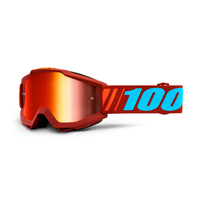100 PerCent Accuri Goggles Red Mirror Lens with Dauphine Red Frame