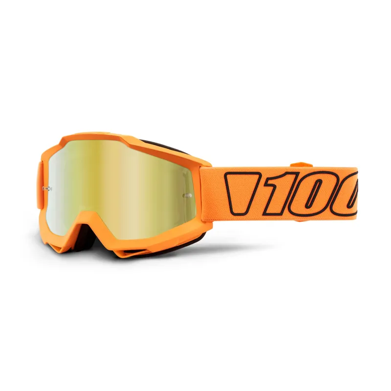 100 PerCent Accuri Goggles Gold Mirror Lens with Luminari Orange Frame