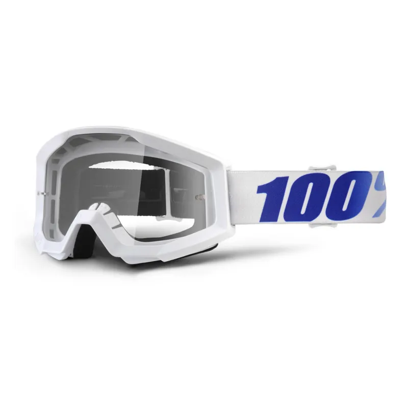 100 PerCent Strata Goggles Clear Lens with Equix White Frame