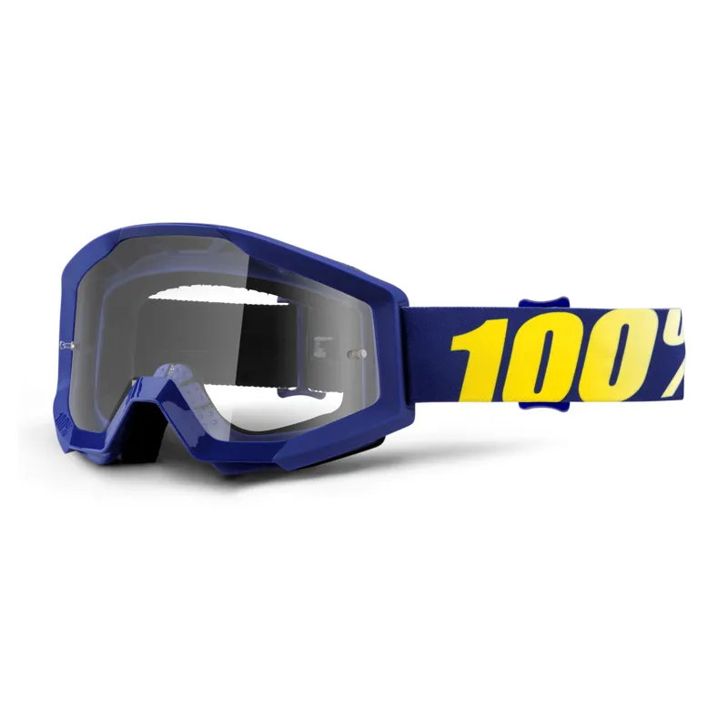 100 PerCent Strata Goggles Clear Lens with Hope Blue Frame