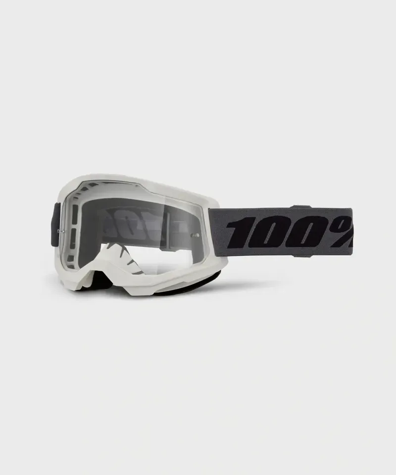 100% Strata 2 Clear Lens Goggles in Grey