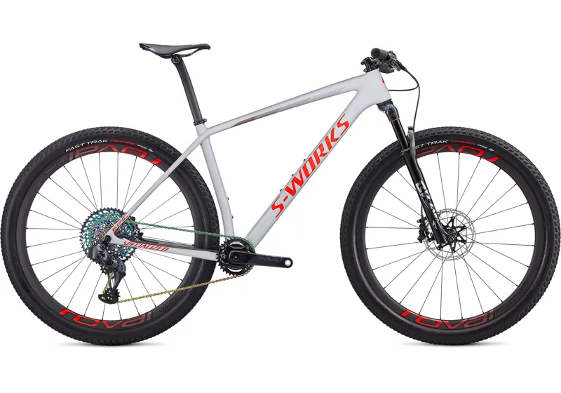 2020 Specialized S-Works Epic Hardtail AXS in Dove Grey and Rocket Red
