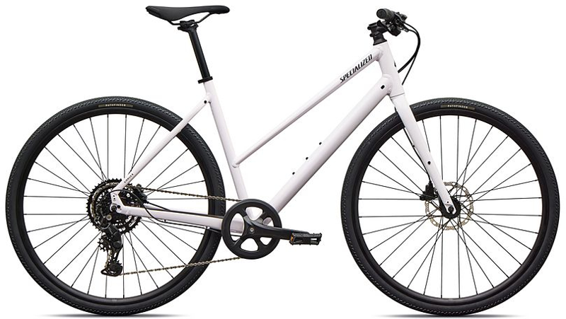 Specialized Sirrus X 2.0 Step-Through Hybrid Bike in Rose Shimmer/Obsidian Frost