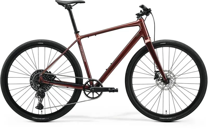 Merida Speeder 300 Hybrid Bike in Elegant Wildberry/Silver