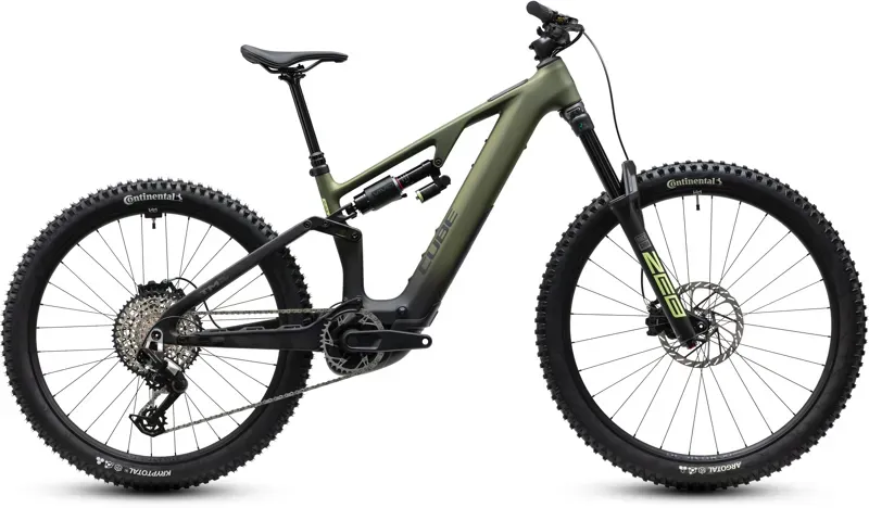 Cube AMS Hybrid 177 C:62 TM 600X eMountain Bike in Reed Green/Gills