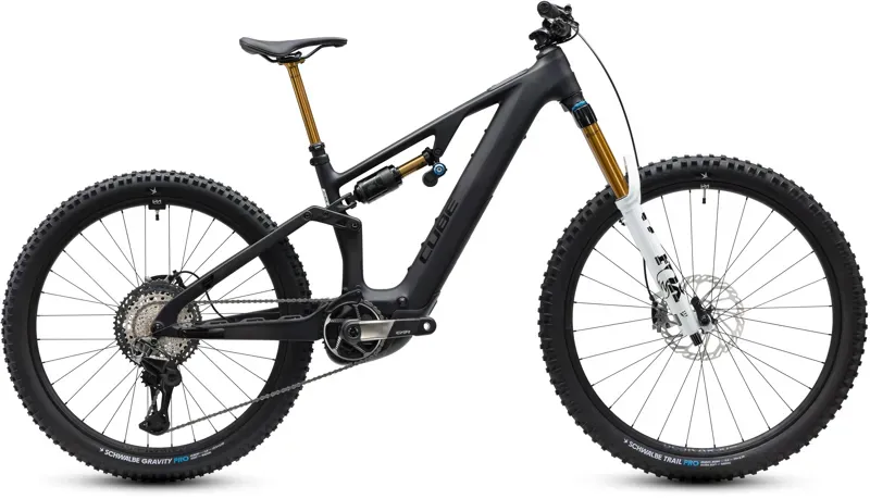 Cube AMS Hybrid 177 C:62 AT 600X eMountain Bike in Carbon/White