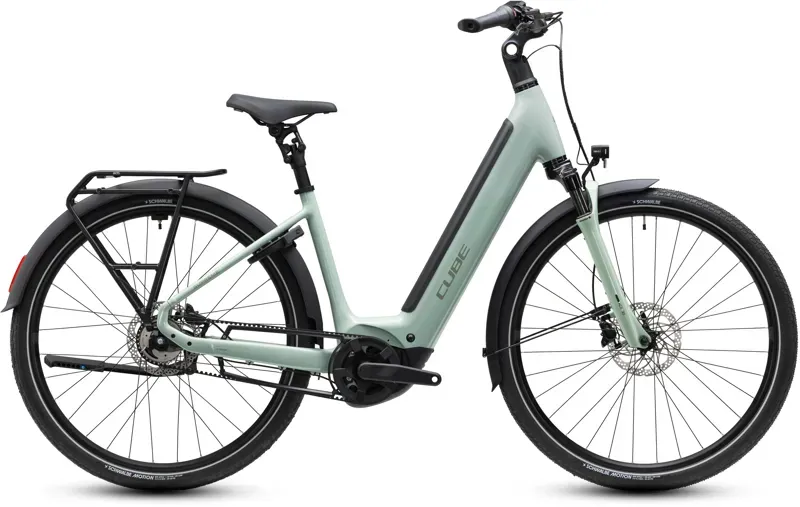 Cube Supreme Hybrid Deluxe One 600 Electric Bike in Aloe Green/Reflex