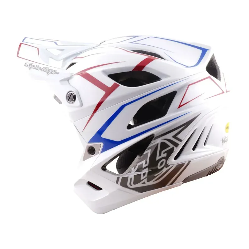 Troy Lee Designs Stage Pinstripe Helmet in White-1