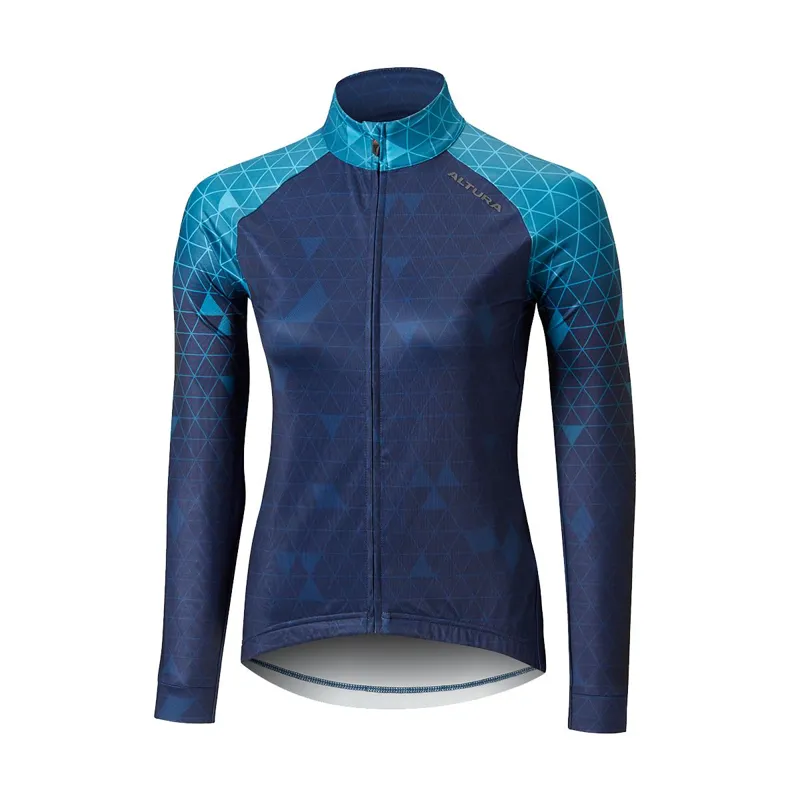 Altura Womens Icon Long Sleeve Jersey - Grid Blue and Navy