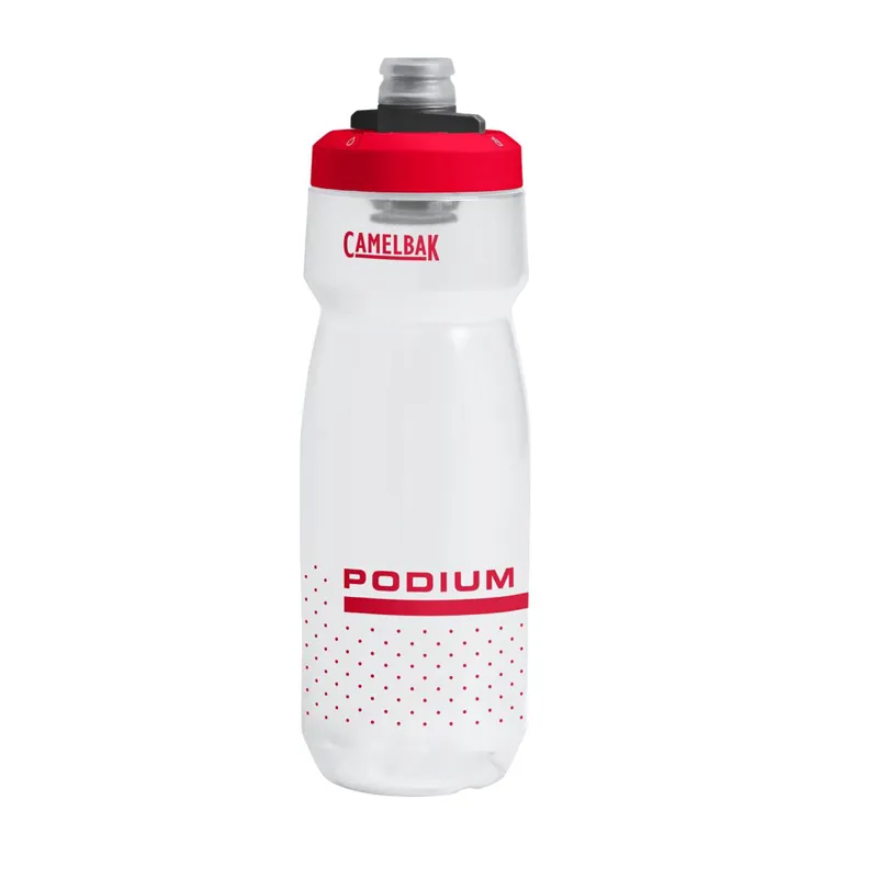 Camelbak Podium 710ml Easy Squeeze Water Bottle in Clear Red