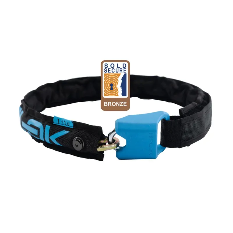 Hiplok Lite Wearable 6mmx75mm Waist 24-44 Inches Key Lock Black Cyan